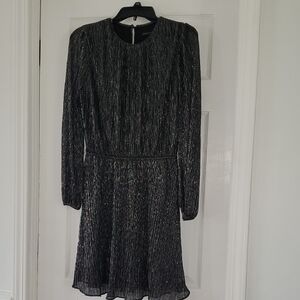 White House Black Market Black Pleated Sheath Dress Size XS